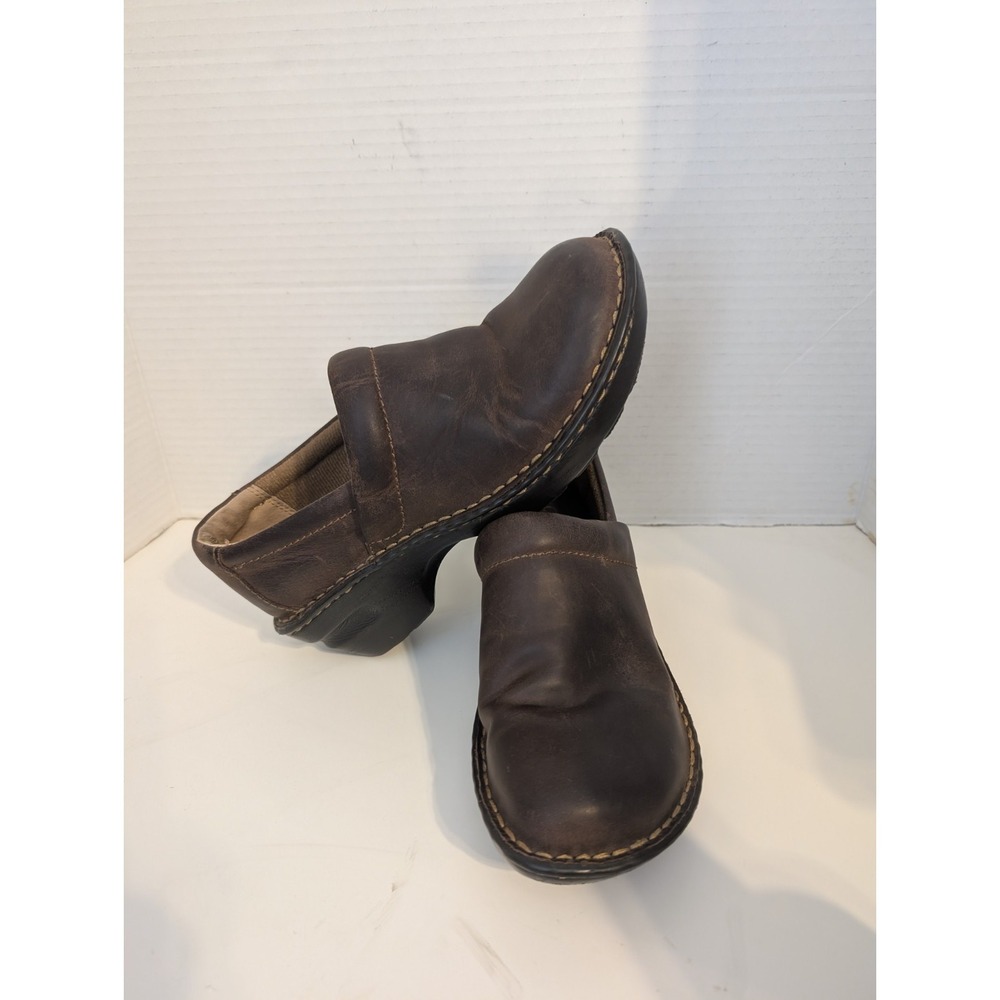 BOC Dark Brown‎ Leather Peggy Clogs Style# C4572 Women's 6.5 Slip-On